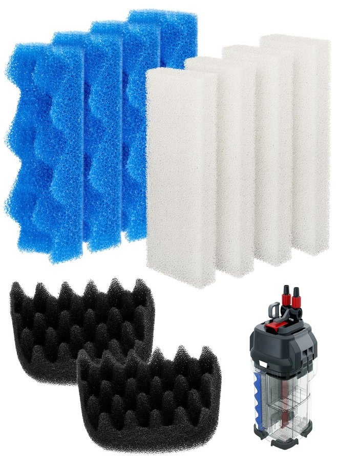 Antrys 106/107 Bio Foam Replacement Aquarium Filter Media Kit Compatible with Fluval 106/107 Canister Filters, Bio Foam Sponge Set - 4 White, 4 Blue & 2 Black Foam for Biological and Mechanical Filtration - Image 1